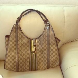 Authentic JOY large Gucci GG monogram shoulder bag